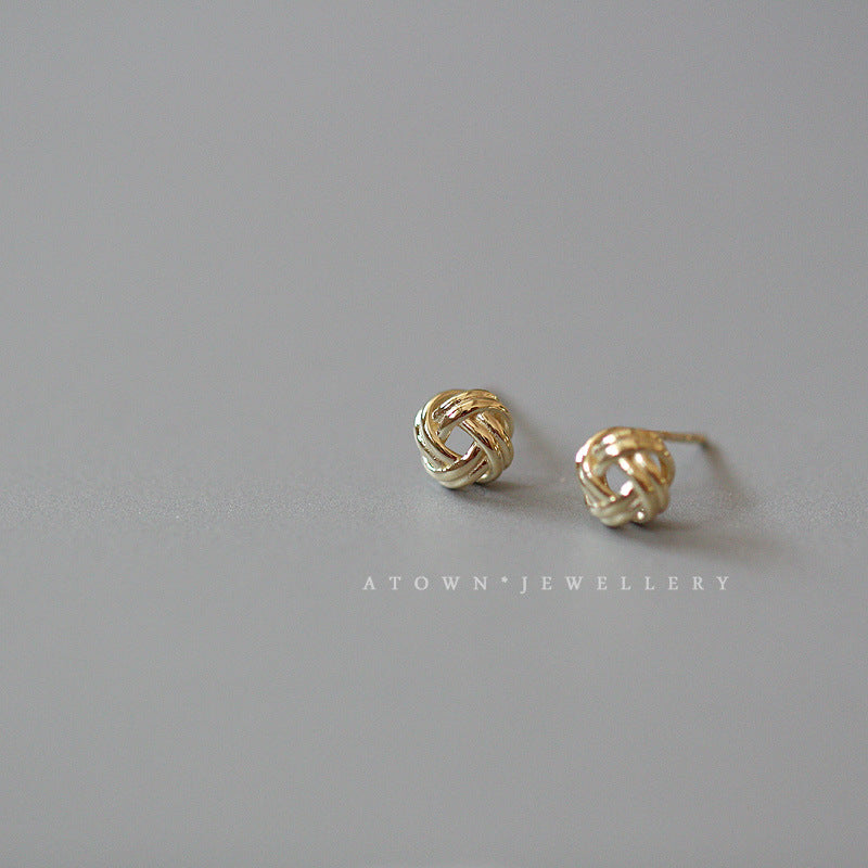 Women's Sterling Sier For Three-dimensional Wire Ball Earrings