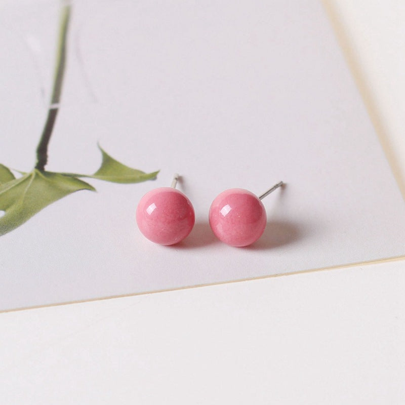 Ceramic Jewellery Round Korean Small Stall Female Earrings