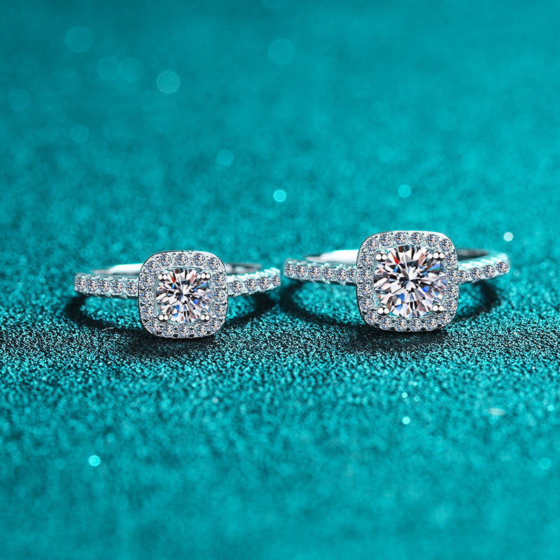 Women's Sterling Sier Gold Plated Karat Moissanite Rings