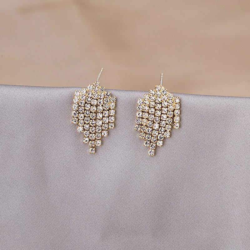 Geometric Diamond Waterfall Tassel Smart Versatile Earrings