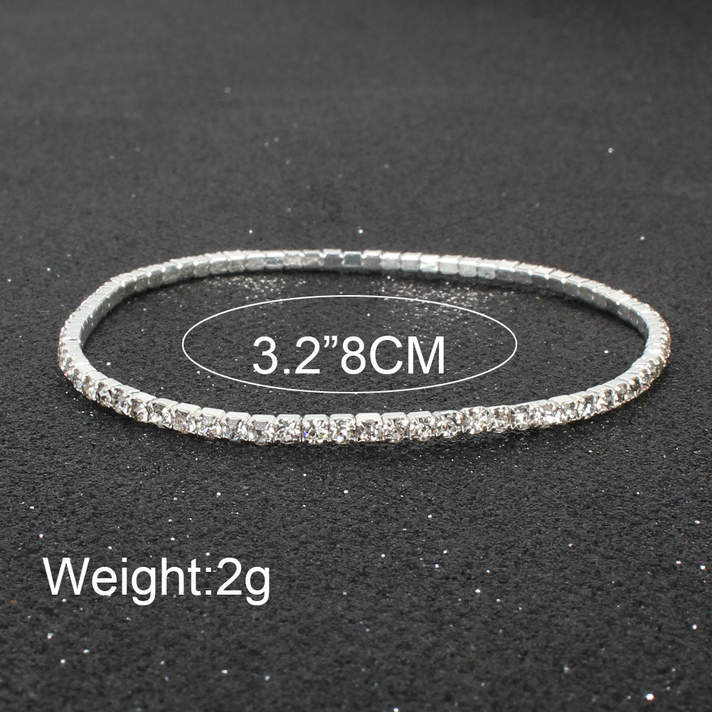 Women's Multicolor Rhinestone Stretch Shiny And Simple Bracelets