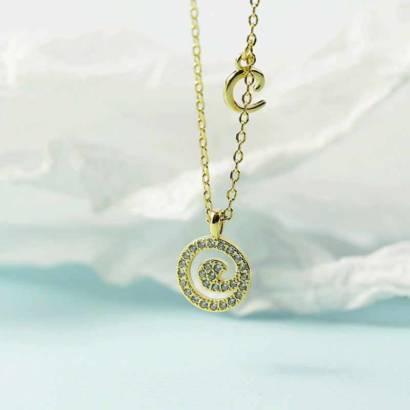 Lettre pour femme avec chaîne de clavicule incrustée de diamants, colliers tendance