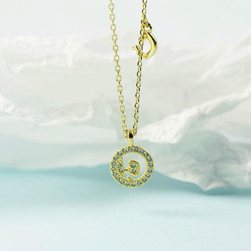 Lettre pour femme avec chaîne de clavicule incrustée de diamants, colliers tendance