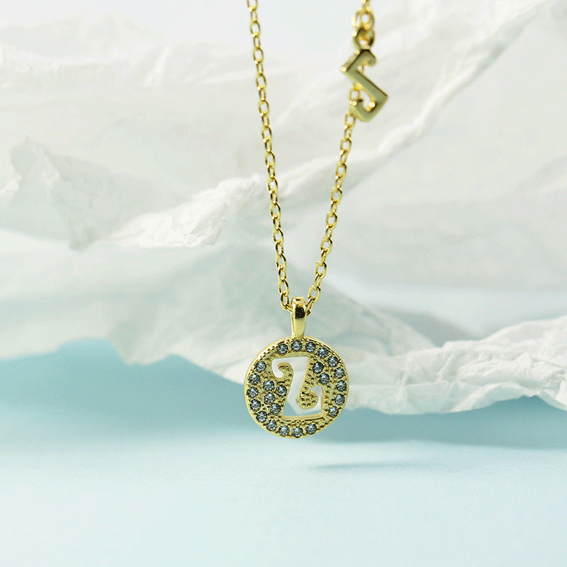 Lettre pour femme avec chaîne de clavicule incrustée de diamants, colliers tendance