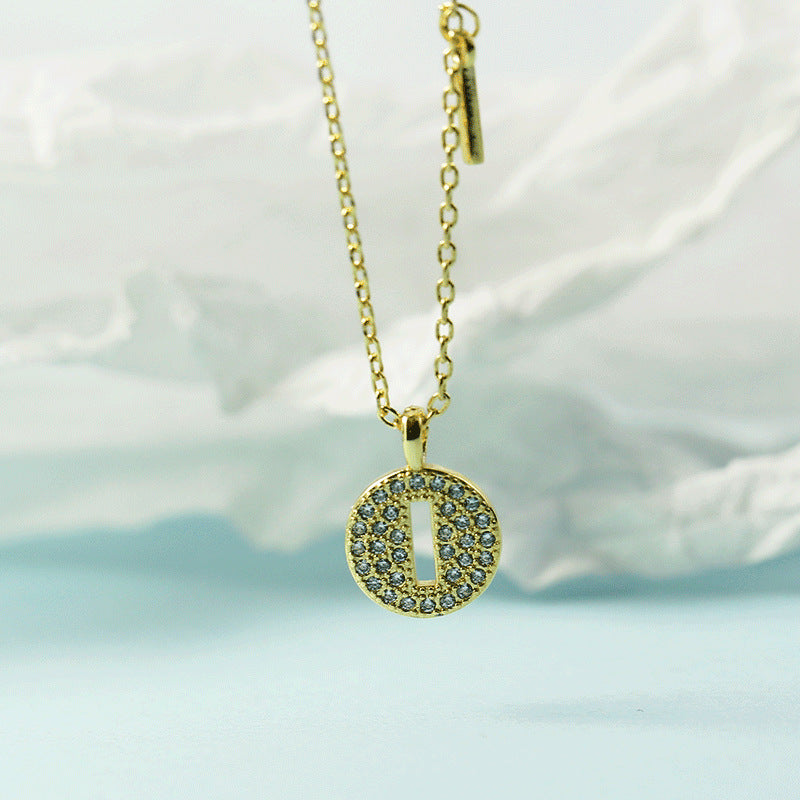 Lettre pour femme avec chaîne de clavicule incrustée de diamants, colliers tendance