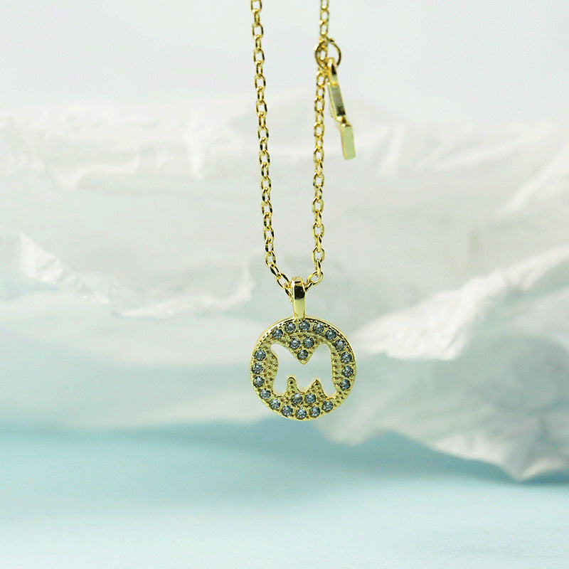 Lettre pour femme avec chaîne de clavicule incrustée de diamants, colliers tendance