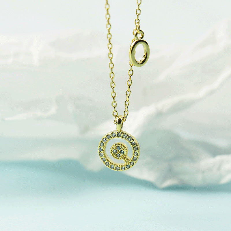 Lettre pour femme avec chaîne de clavicule incrustée de diamants, colliers tendance