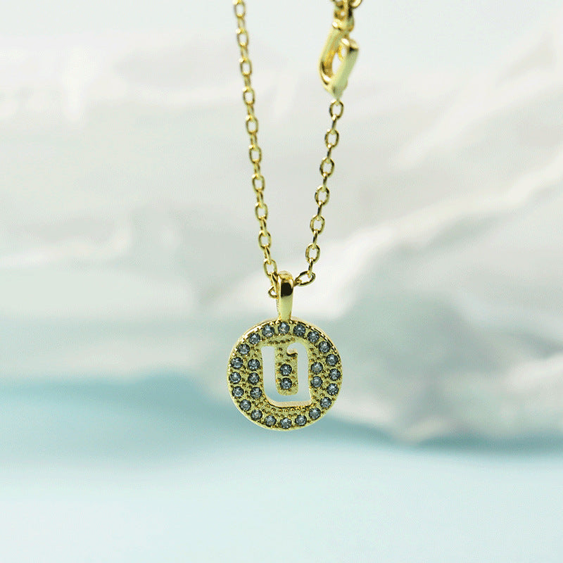 Lettre pour femme avec chaîne de clavicule incrustée de diamants, colliers tendance