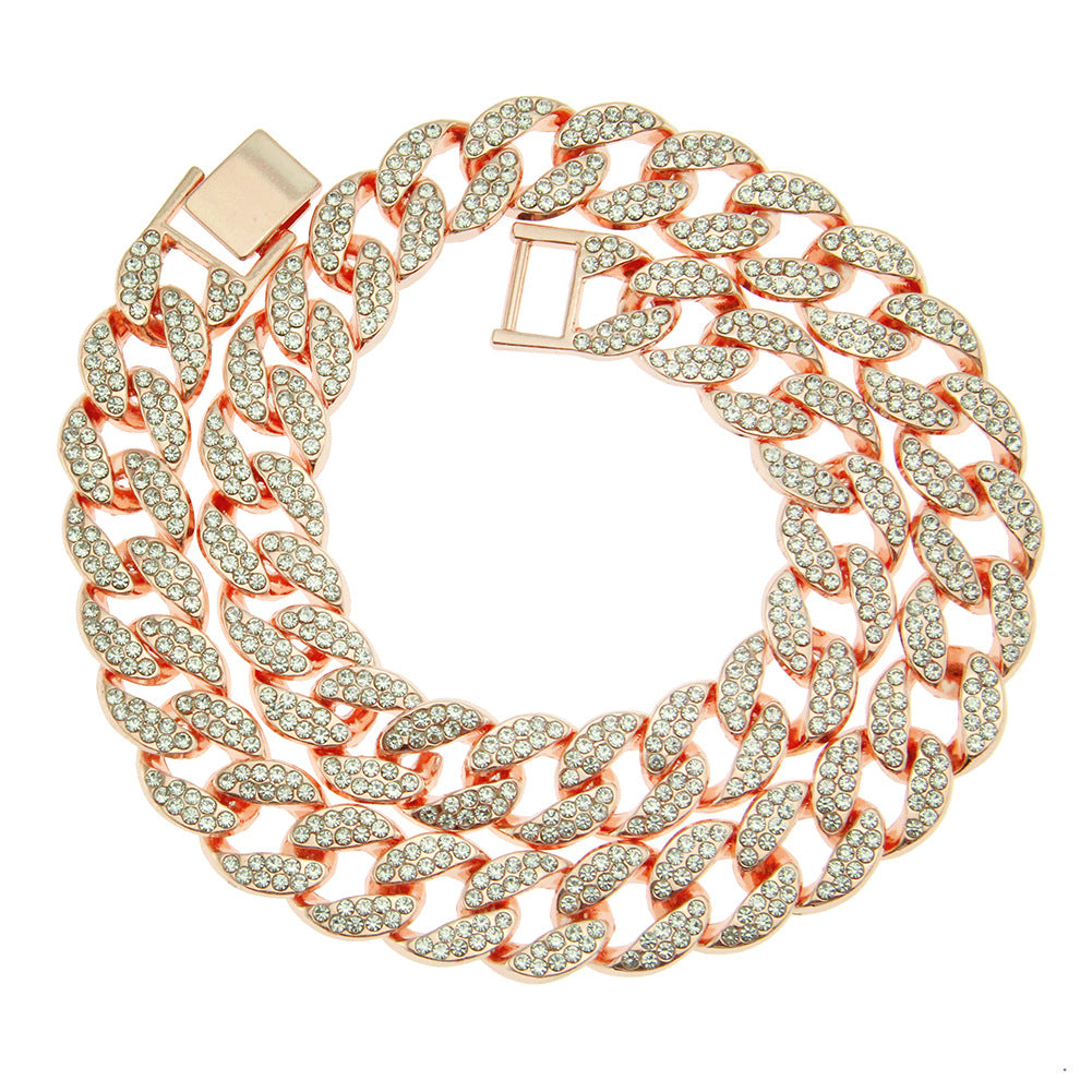 Accessoires Hop Rap pour hommes Colliers cubains pleins de diamants