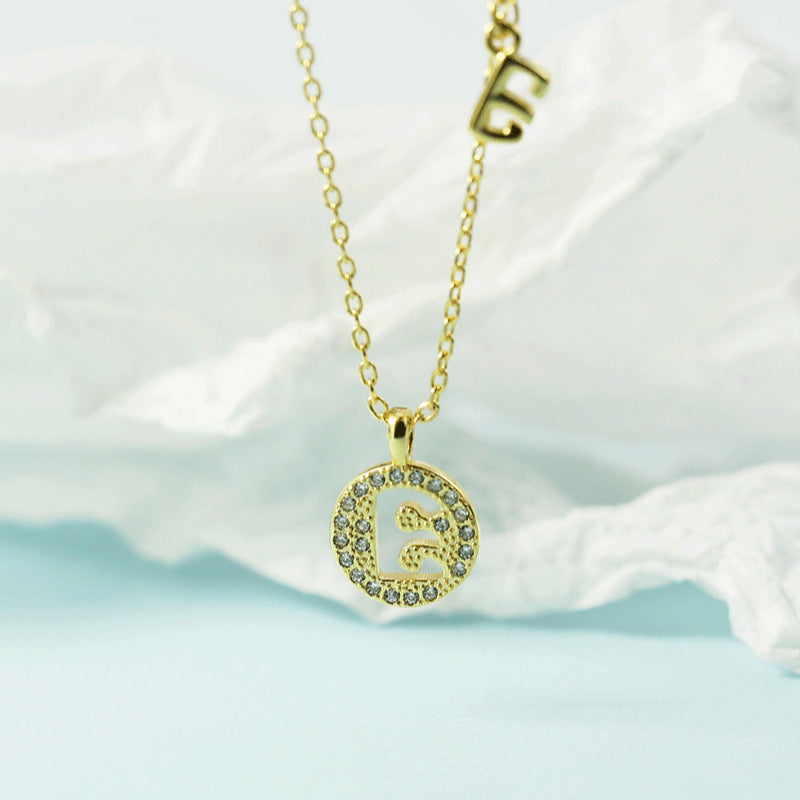 Lettre pour femme avec chaîne de clavicule incrustée de diamants, colliers tendance