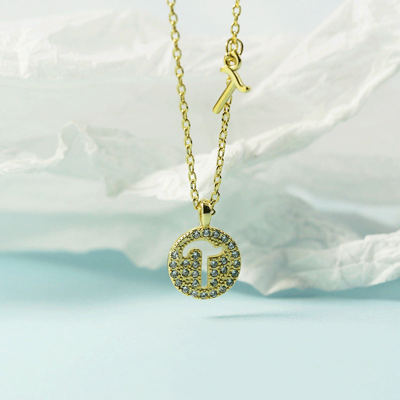 Lettre pour femme avec chaîne de clavicule incrustée de diamants, colliers tendance