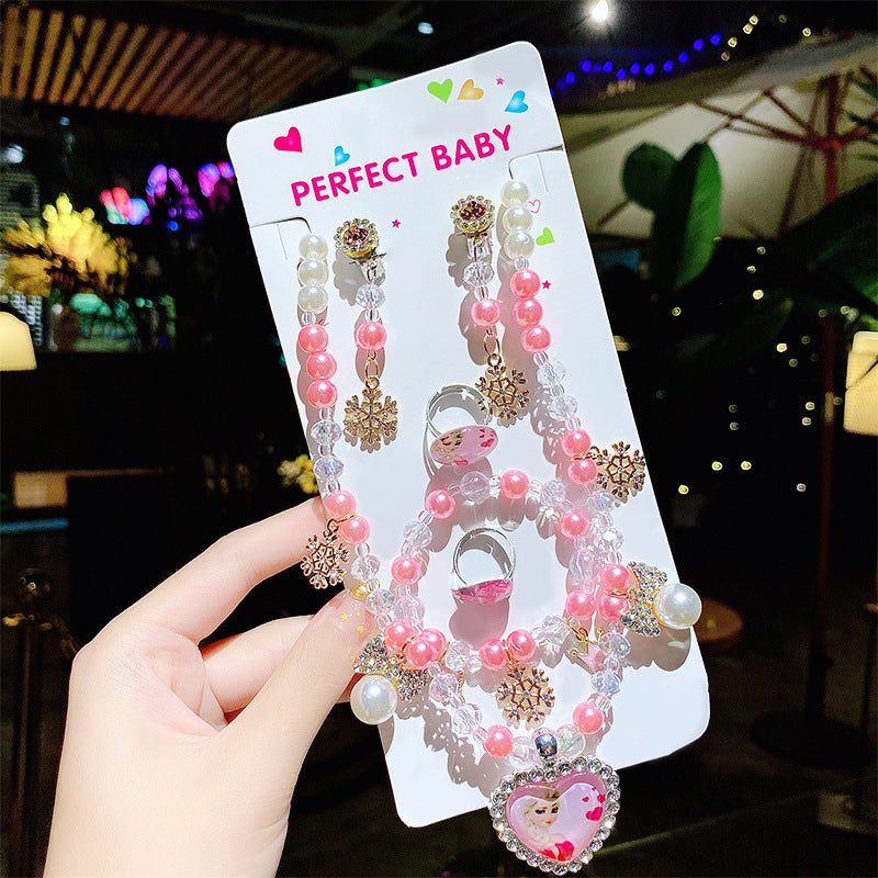 Children's Cute Princess Cartoon Suit Halter Luminous Crystal String Necklaces