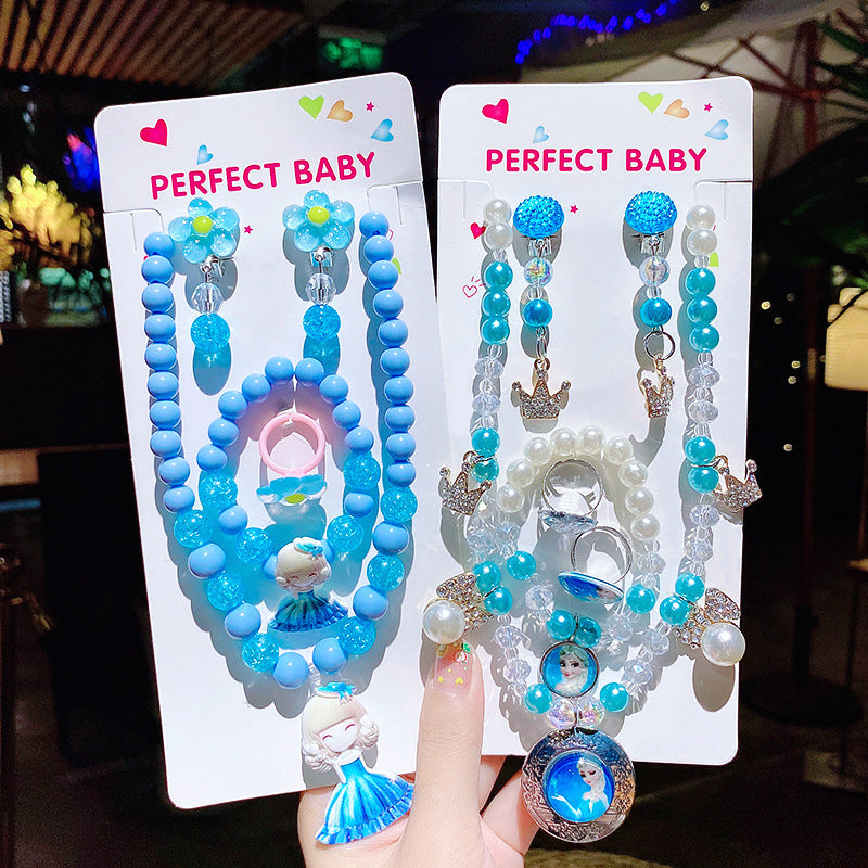 Children's Cute Princess Cartoon Suit Halter Luminous Crystal String Necklaces