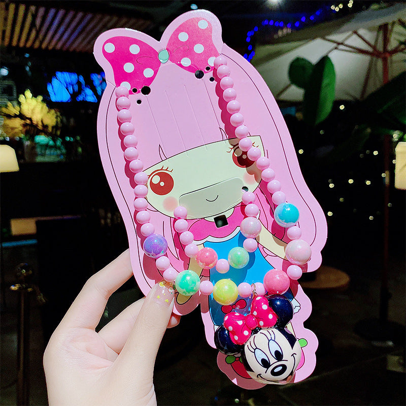 Children's Cute Princess Cartoon Suit Halter Luminous Crystal String Necklaces
