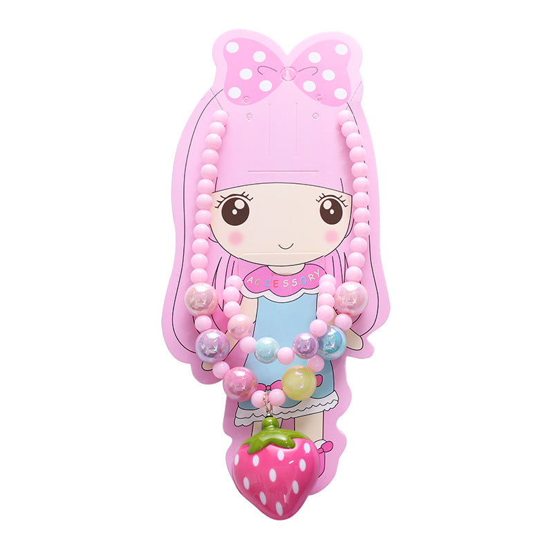 Children's Cute Princess Cartoon Suit Halter Luminous Crystal String Necklaces