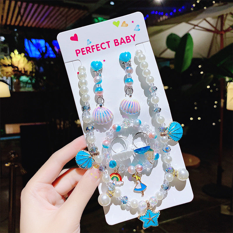 Children's Cute Princess Cartoon Suit Halter Luminous Crystal String Necklaces