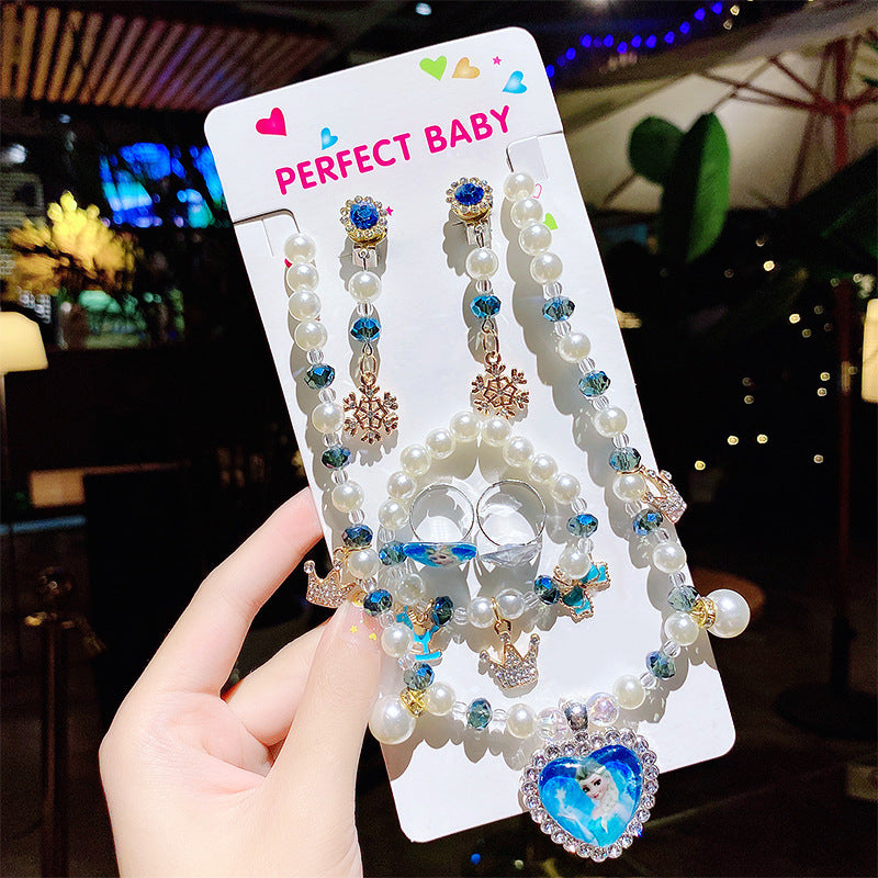 Children's Cute Princess Cartoon Suit Halter Luminous Crystal String Necklaces