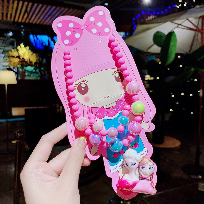 Children's Cute Princess Cartoon Suit Halter Luminous Crystal String Necklaces