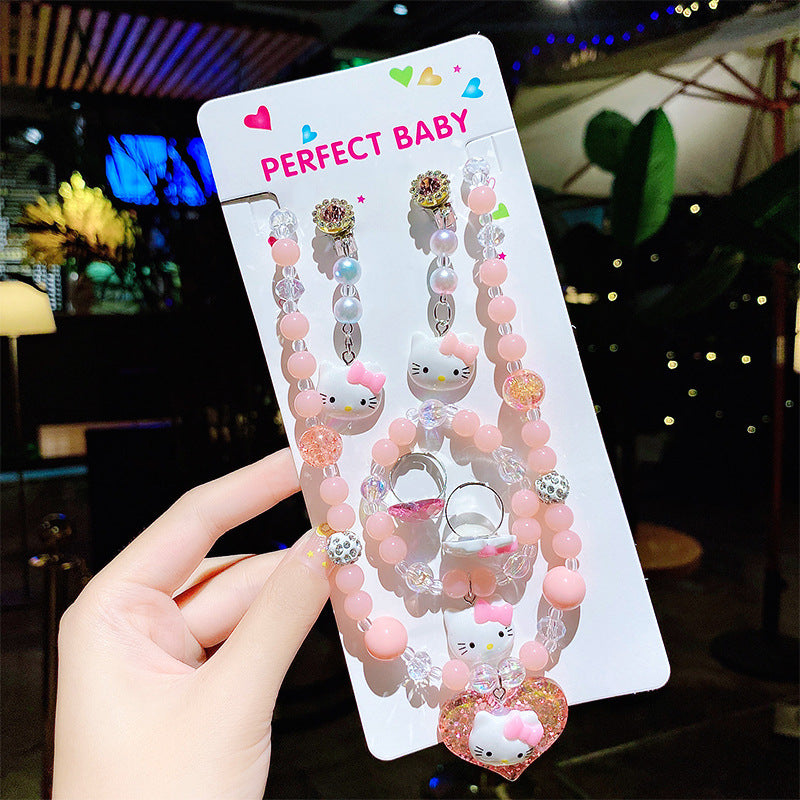 Children's Cute Princess Cartoon Suit Halter Luminous Crystal String Necklaces