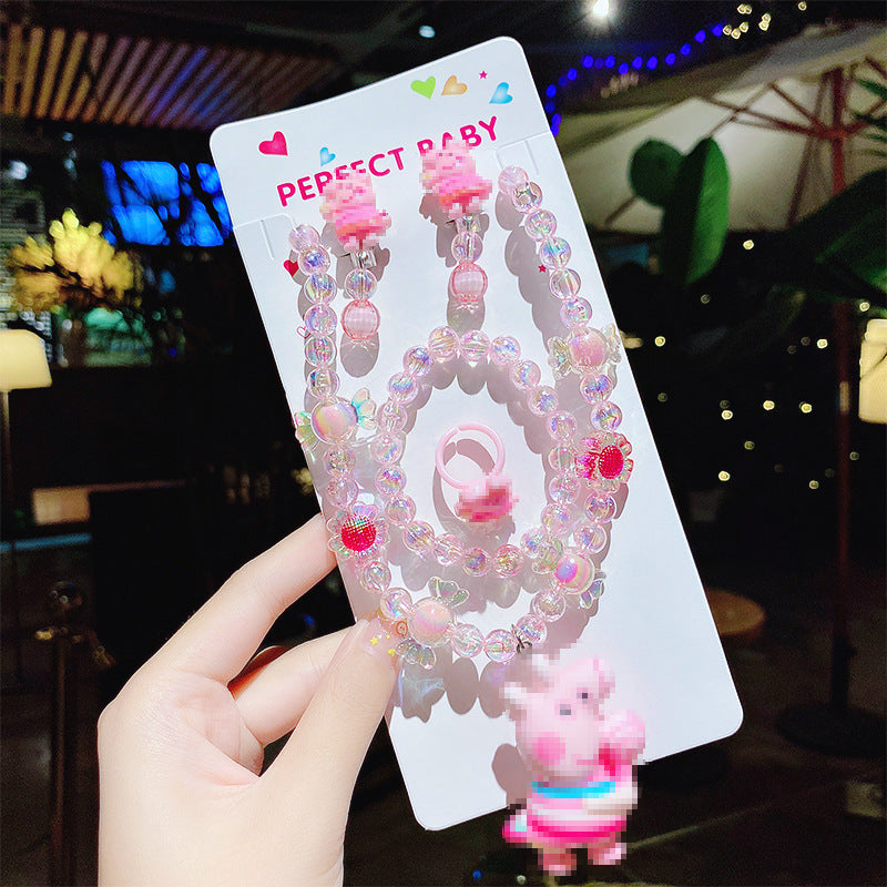 Children's Cute Princess Cartoon Suit Halter Luminous Crystal String Necklaces