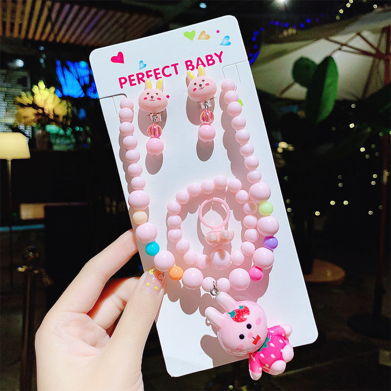 Children's Cute Princess Cartoon Suit Halter Luminous Crystal String Necklaces