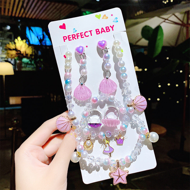 Children's Cute Princess Cartoon Suit Halter Luminous Crystal String Necklaces