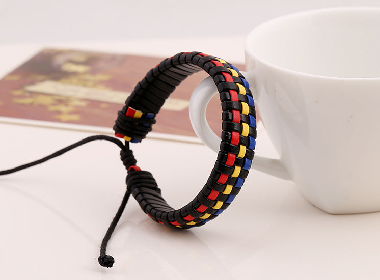 Woven Leather Unisex Fashion Personality Pull Bracelet