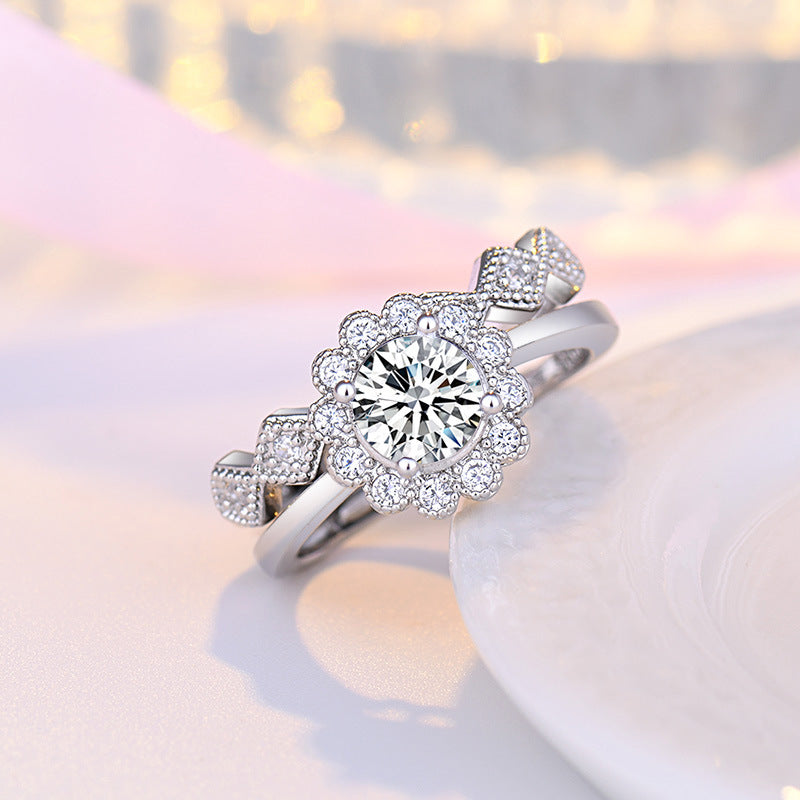 Offene, verstellbare Ringe mit süßem Diamant-Karat-Moissanit für Damen