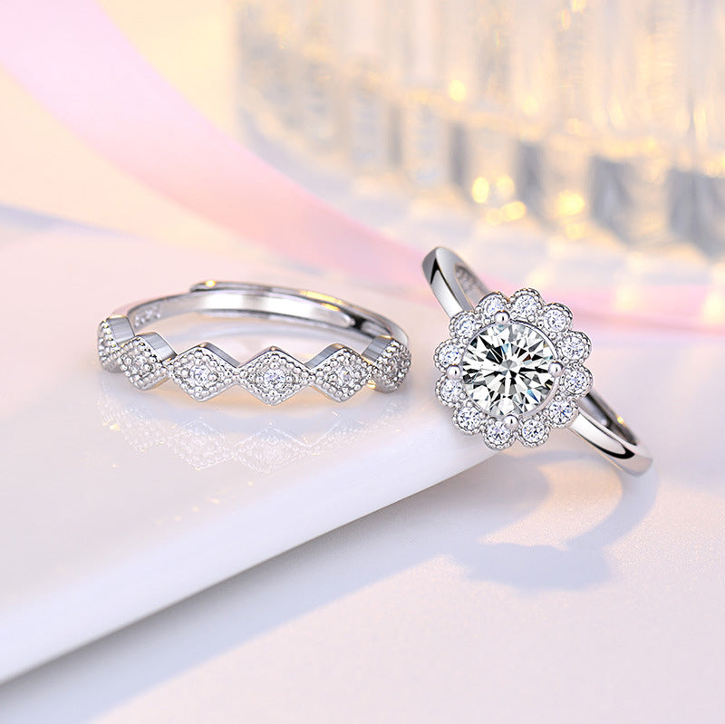 Offene, verstellbare Ringe mit süßem Diamant-Karat-Moissanit für Damen