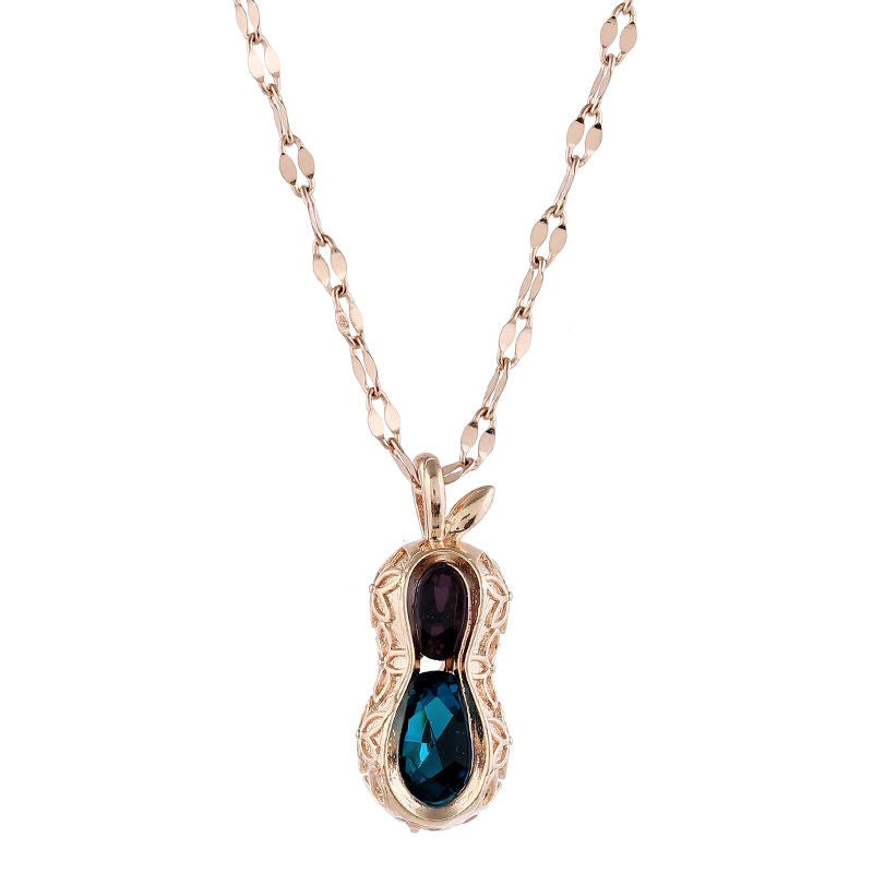 Steel Gold Plating Creative Crystal Two-color Necklaces