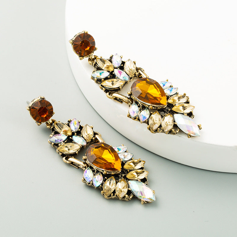 Women's Ethnic Style Casual Alloy Rhinestone Exaggerated Earrings
