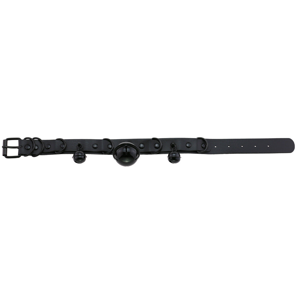 Collier En Cuir Personnalité Cloche Et Colliers Noirs