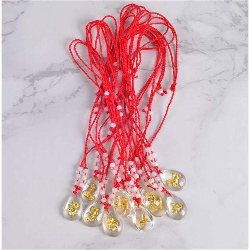 Pendentifs et colliers rouges de vie pour femmes, hommes et zodiaque chinois