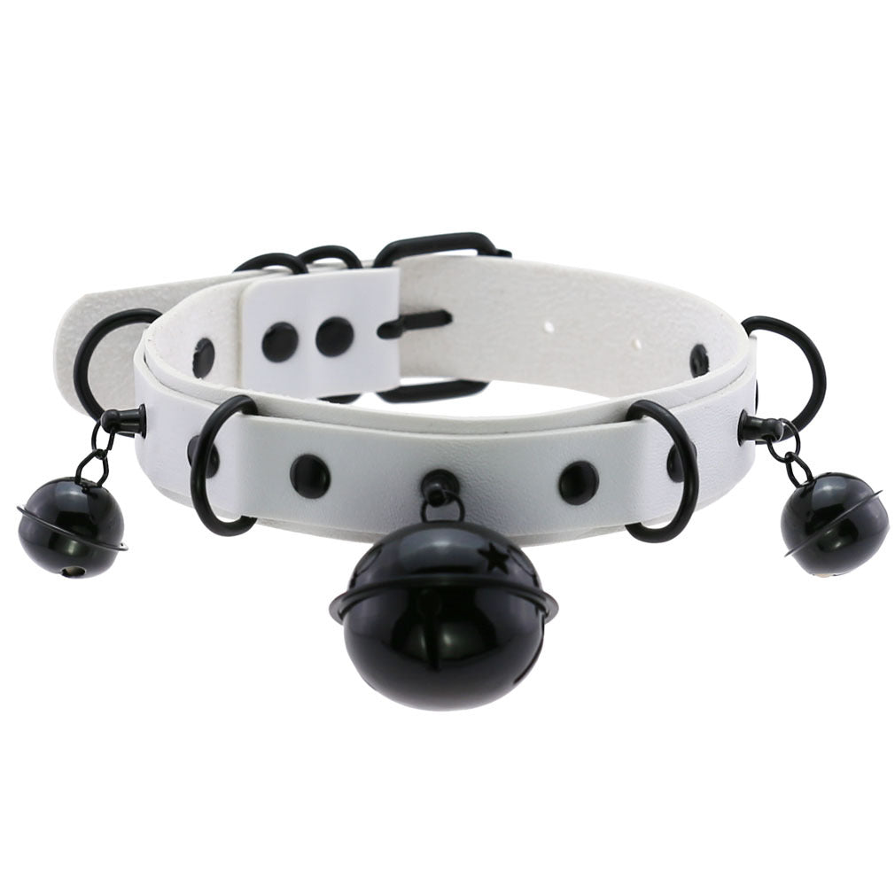 Collier En Cuir Personnalité Cloche Et Colliers Noirs