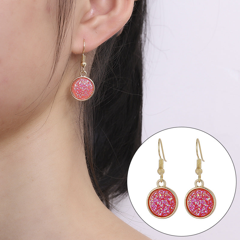 Starry Resin Vug Crystal Eardrops Set Earrings