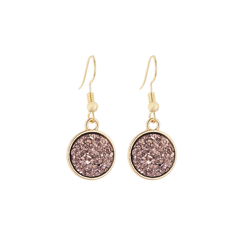 Starry Resin Vug Crystal Eardrops Set Earrings