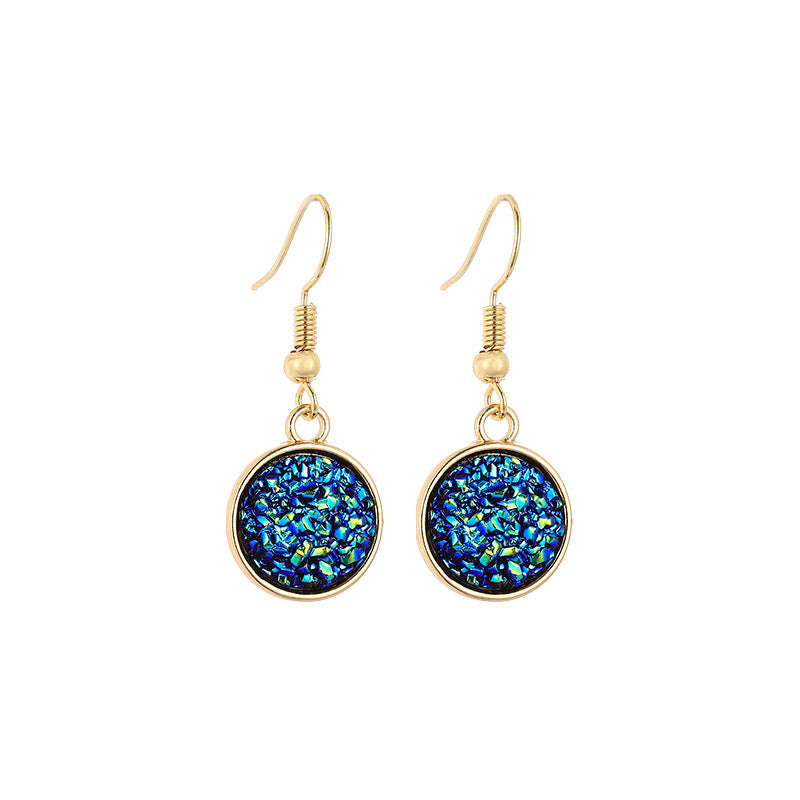 Starry Resin Vug Crystal Eardrops Set Earrings