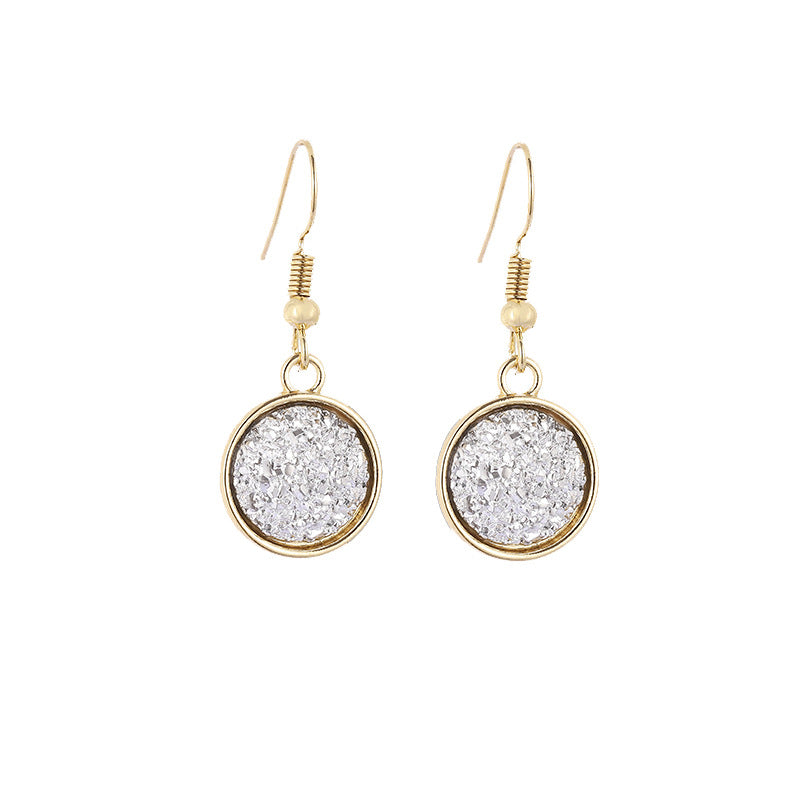 Starry Resin Vug Crystal Eardrops Set Earrings