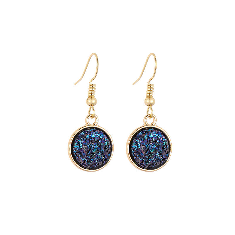 Starry Resin Vug Crystal Eardrops Set Earrings