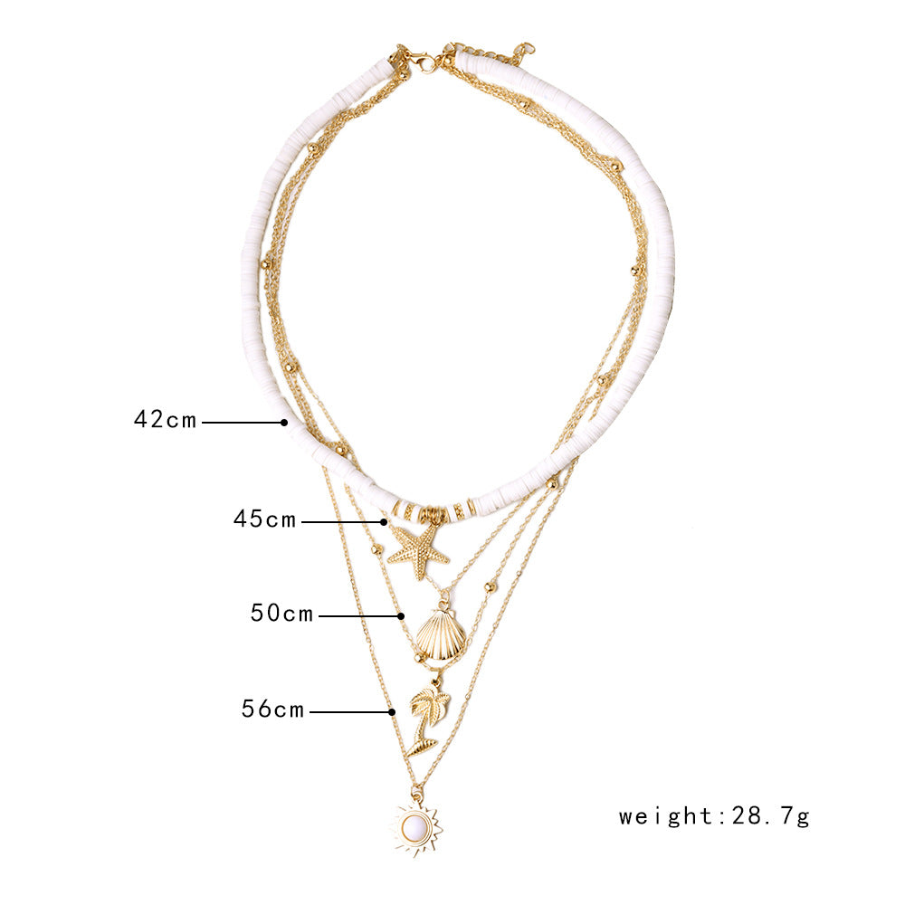 Ornement polymère argile étoile de mer coquille pendentif colliers