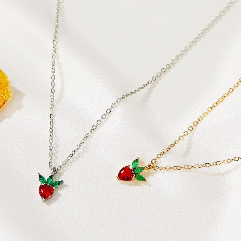Fruit Grape Apple Pendant Clavicle Chain Necklaces