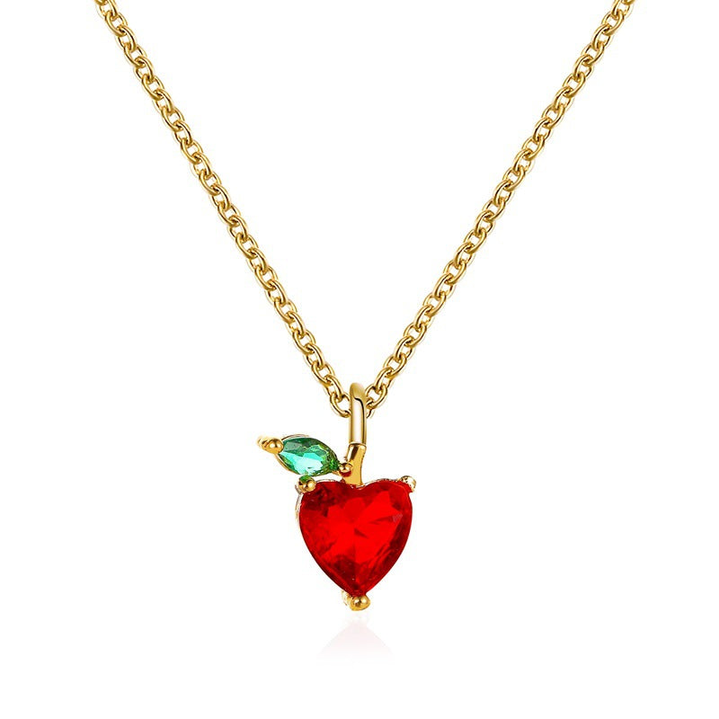 Fruit Grape Apple Pendant Clavicle Chain Necklaces