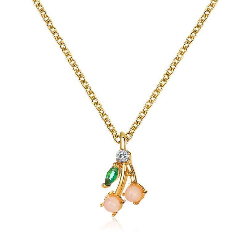 Fruit Grape Apple Pendant Clavicle Chain Necklaces