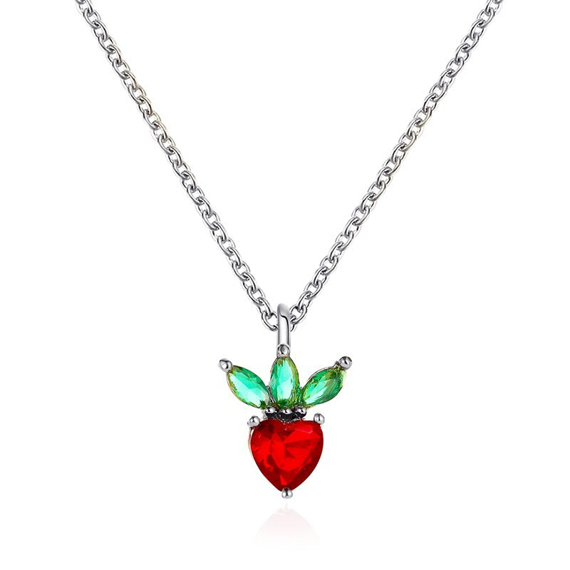 Fruit Grape Apple Pendant Clavicle Chain Necklaces