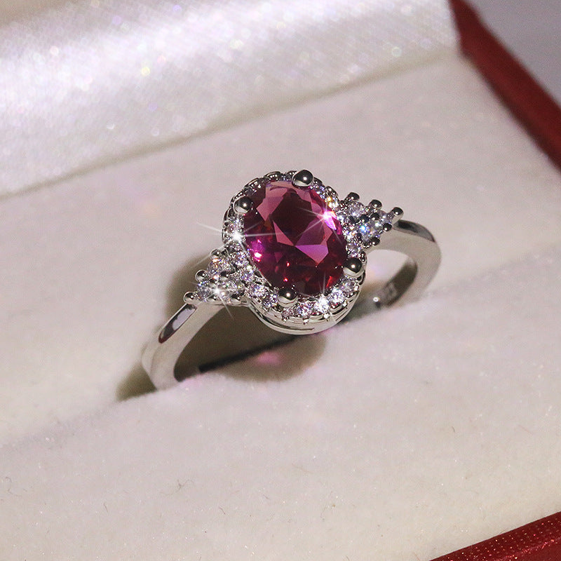 Women's Red Zircon Two-tone For Best Selling Rings