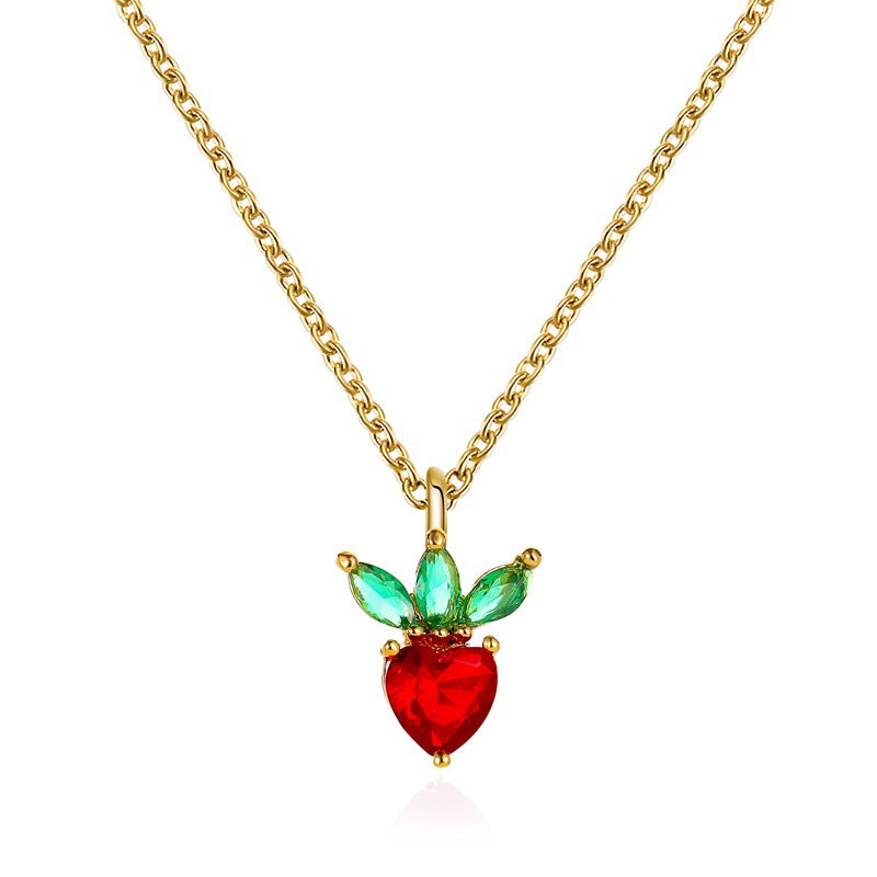 Fruit Grape Apple Pendant Clavicle Chain Necklaces