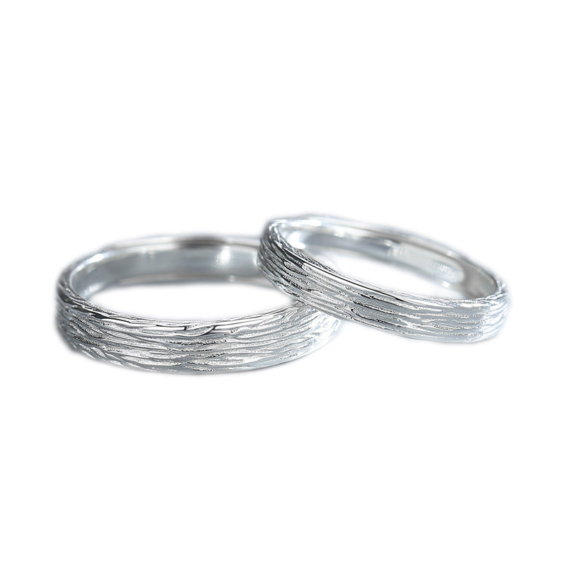 Couple Sterling Sier Design Light Luxury Rings