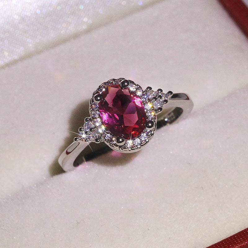 Women's Red Zircon Two-tone For Best Selling Rings