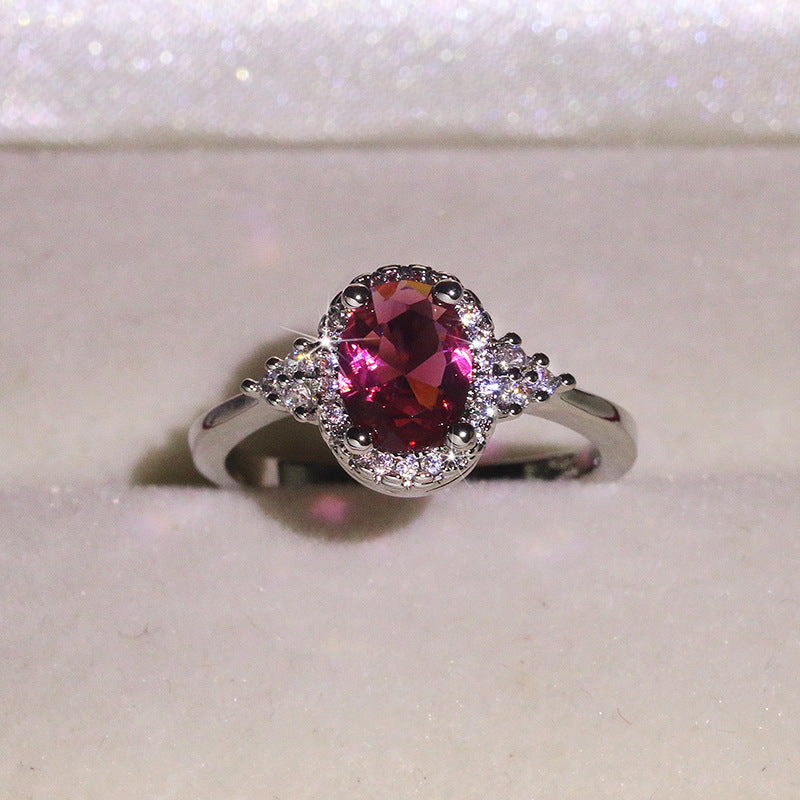 Women's Red Zircon Two-tone For Best Selling Rings