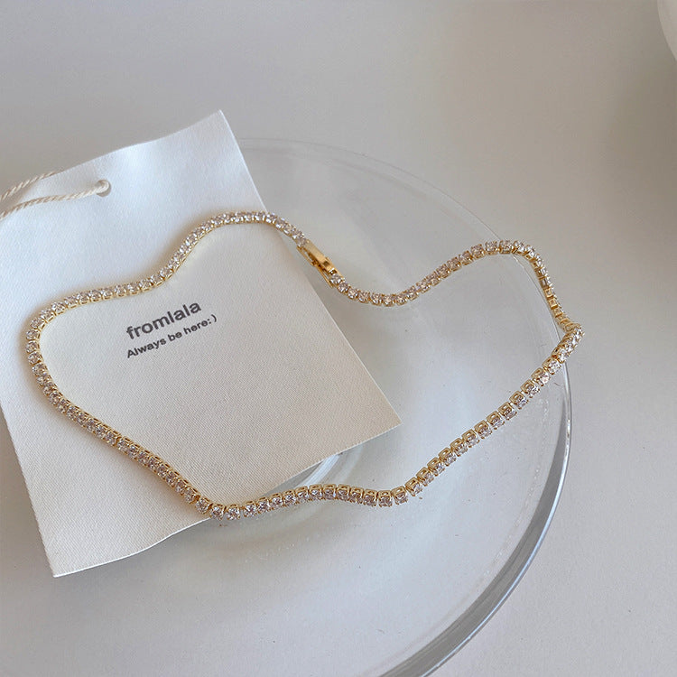 Women's Style Retro Rhinestone Simple Niche Temperament Necklaces